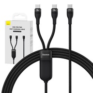 BASEUS SILNÝ KÁBEL 2V1 USB-C NA 2X USB-C 100W 20V 5A opletený 1,5M