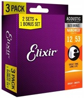 ELIXIR 16539 BRONZ SET 3X12-53 3-BAL STRUN