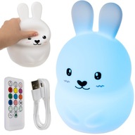 LED nočná lampa pre deti Rabbit RGB + diaľkové ovládanie LED nočná lampa pre deti Rabbit RGB + diaľkové ovládanie