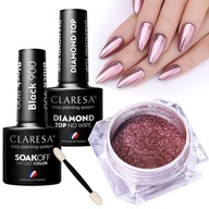 Púder na nechty MIRROR EFFECT ROSE GOLD Sada na zdobenie nechtov Púder na nechty MIRROR EFFECT ROSE GOLD Sada na zdobenie nechtov
