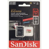 SanDisk microSDXC 64GB EXT 170/80 A2 C10 V30