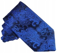 Nevädza modrá a zafírová žakárová kravata s vreckom