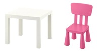 Stôl IKEA LACK + MAMMUT Detská stolička ružová