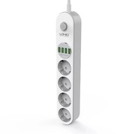 Napájacia lišta so 4x 230V AC 4x USB nabíjačkou Napájacia lišta so 4x 230V AC 4x USB nabíjačkou