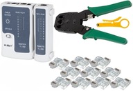 Tester sieťových káblov krimpovač RJ45 zástrčky 10 ks