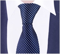 NAVY BLUE pánska bodkovaná žakárová kravata rc49 NAVY BLUE pánska bodkovaná žakárová kravata rc49