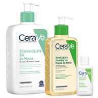 CeraVe Set čistiaci gél 473ml Hydratačný penový olej 236ml