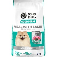 John Dog Good Form mini plemeno teľacie jahňacie 3 kg John Dog Good Form mini plemeno teľacie jahňacie 3 kg