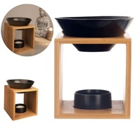 Elegantný Dekoračný krb s vôňou Bambus Porcelain Black 14 cm Elegantný Dekoračný krb s vôňou Bambus Porcelain Black 14 cm