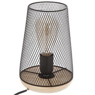 Dekoratívna lampa na nočný stolík, kov, drevo Dekoratívna lampa na nočný stolík, kov, drevo