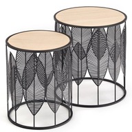 Sada 2 konferenčných stolíkov Boho Loft FOLLA Black Sada 2 konferenčných stolíkov Boho Loft FOLLA Black
