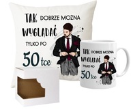 Vankúš + hrnček darček 50. NARODENINY PRE MUŽA Vankúš + hrnček darček 50. NARODENINY PRE MUŽA