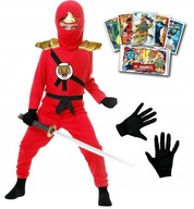 KOSTÝM NINJA ZLATÉ PAGÚNY + karty ninjago ČERVENÁ 116/122 KOSTÝM NINJA ZLATÉ PAGÚNY + karty ninjago ČERVENÁ 116/122
