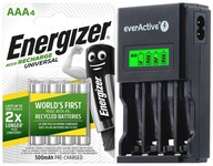 NABÍJAČKA BATÉRIÍ AA AAA + 4X BATÉRIE 500 mAh NABÍJAČKA BATÉRIÍ AA AAA + 4X BATÉRIE 500 mAh