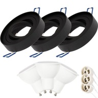 Sada 3x HALOGEN SPOT zapustené stropné svietidlo + 6W GU10 LED žiarovka Sada 3x HALOGEN SPOT zapustené stropné svietidlo + 6W GU10 LED žiarovka