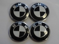 4x Krytky, emblémy na BMW 56 mm ráfiky, čiernobiele 4x Krytky, emblémy na BMW 56 mm ráfiky, čiernobiele