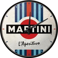 MARTINI nástenné hodiny darček kov + sklo MARTINI nástenné hodiny darček kov + sklo