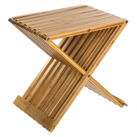 Bambusová taburetka s podnožkou BAMBUS skladacia kúpeľňa