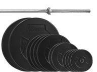 SET 60kg HMOTNOSŤ + ROVNÁ TYČ 180CM SET 60kg HMOTNOSŤ + ROVNÁ TYČ 180CM