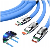 3v1 USB/USB-C Lightning micro USB kábel s výkonom 120W 3v1 USB/USB-C Lightning micro USB kábel s výkonom 120W