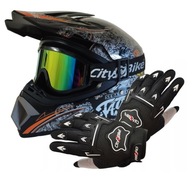 ĽAHKÁ PRILBA ENDURO QUAD XS KRÍŽOVÁ PRILBA + OKULIARE + RUKAVICE ĽAHKÁ PRILBA ENDURO QUAD XS KRÍŽOVÁ PRILBA + OKULIARE + RUKAVICE