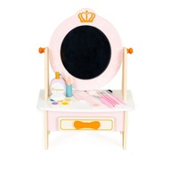 Drevený toaletný stolík s doplnkami pre deti, ružový, vzdelávanie, zábava, učenie