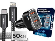 ZDROJ DO AUTA 40W USB/USB-C KÁBEL PRE iPhone ZDROJ DO AUTA 40W USB/USB-C KÁBEL PRE iPhone