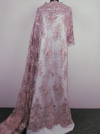 krajková vyšívacia tkanina; špinavo ružová, šírka: 130 cm krajková vyšívacia tkanina; špinavo ružová, šírka: 130 cm