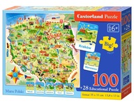 Puzzle 100 Náučná mapa Poľska Castor Town 6+