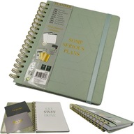 Plánovač organizér Špirálový zelený notebook s elastickým pásom