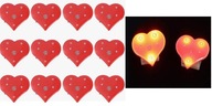 Ozdobné LED brošne Svietiace srdce, 12 ks Ozdobné LED brošne Svietiace srdce, 12 ks