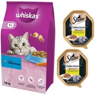 Whiskas Adult s tuniakom 14kg + Mokré krmivo pre mačky s králikom 2x85g