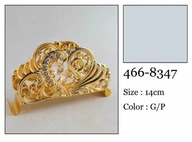 Zlatý kovový držiak na obrúsky so zdobeným zdobením