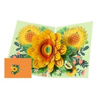 Sunflower Up Card k narodeninám pre ženy 3D