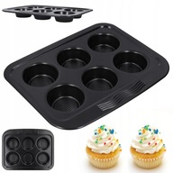 Forma na muffiny, plech na pečenie, košíčky x6 Forma na muffiny, plech na pečenie, košíčky x6