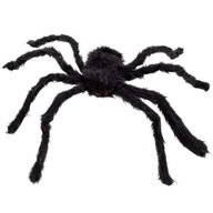 Veľká umelá HAIRY black SPIDER chlpatá halloween dekorácia