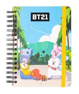 Bodkovaný zápisník A5 s gumou BT21, 90 listov