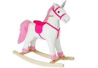 Hojdací koník Unicorn White Sounds Moves Mouth Tail 74 cm