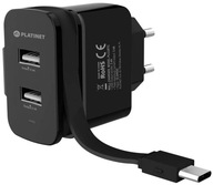 2xUSB 3,4A 17W sieťová nabíjačka, typ USB-C, ROLLER