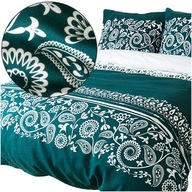 Vianočné obliečky 160x200 BAVLNA FLANEL S PLNÝM zeleným ornamentom
