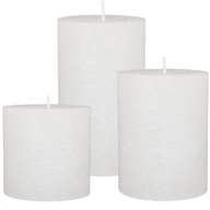SVIEČKY FAREBNÉ OZDOBY, RÔZNE VÝŠKY 7/9/12 CM, 3 BIELE KUS SVIEČKY FAREBNÉ OZDOBY, RÔZNE VÝŠKY 7/9/12 CM, 3 BIELE KUS