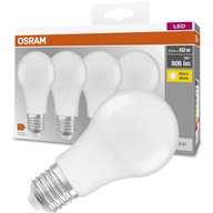 E27 LED žiarovka 8,5W = 60W A60 2700K OSRAM 4PAK