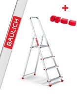 Rebrík do domácnosti, 4 stupne, hliníkový Baulich + HÁK