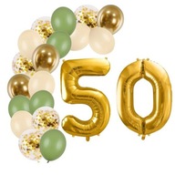 Balóniky k 50. narodeninám Boho Gold 50. 100 cm balónová girlanda 20 kusov Balóniky k 50. narodeninám Boho Gold 50. 100 cm balónová girlanda 20 kusov
