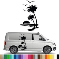 NÁLEPKA Grafika na obytný príves PALMS BIRDS ISLAND SUNSET 43x25 NÁLEPKA Grafika na obytný príves PALMS BIRDS ISLAND SUNSET 43x25