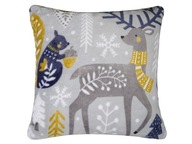 Vianočná obliečka na vankúš 40x40 Festive Pets Grey Reindeer, mäkká Vianočná obliečka na vankúš 40x40 Festive Pets Grey Reindeer, mäkká