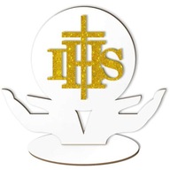 Dekorácie hostiteľom bieleho IHS Gold Communion Dekorácie hostiteľom bieleho IHS Gold Communion