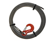 oceľové lano s hákom, hladké - 6mm x 15m 2,35t oceľové lano s hákom, hladké - 6mm x 15m 2,35t