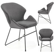 Kovová stolička do obývačky K458 Grey Velvet Kovová stolička do obývačky K458 Grey Velvet