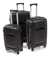 SET cestovných kufrov 3v1 L-XXL 4 kolieska Čierna